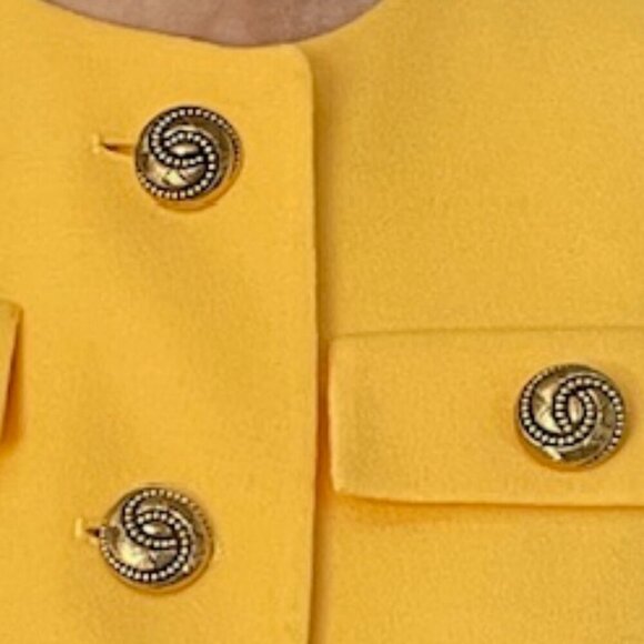 Vintage 1980's Pure Wool Statement Power Blazer Herbert Grossman Gold Buttons 4P - Picture 5 of 11